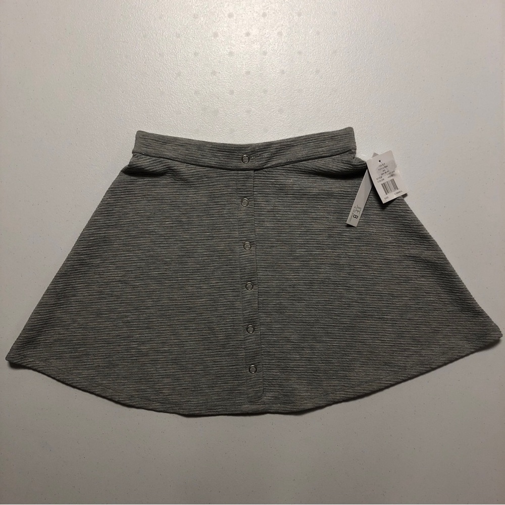 NWT Joe B Juniors Stretch Silver & Gray Mini Skater Skirt size XS